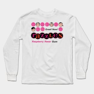 Razzles Raspberry Flavor Gum - First a Candy, then a Gum !!! Distressed - Vintage Style Long Sleeve T-Shirt